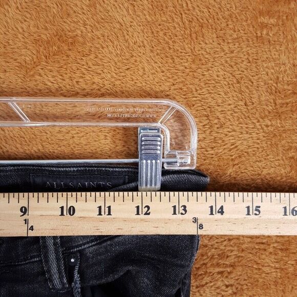 ALL SAINTS Womens Jeans Size 27 Charcoal Wash Skinny GRACE Ankle Fray Distressed - Picture 6 of 11